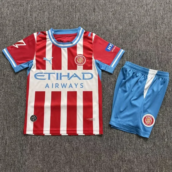 Girona 2026/27 Home Kids Kit Fan Version - Front View | KFCOOL