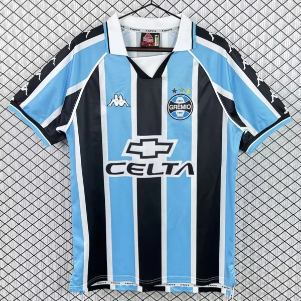 Gremio 2000/01 Retro Home Jersey Fan Version - Front View Gremio 2000/01 Retro Home Jersey Fan Version - Front View | KFCOOL