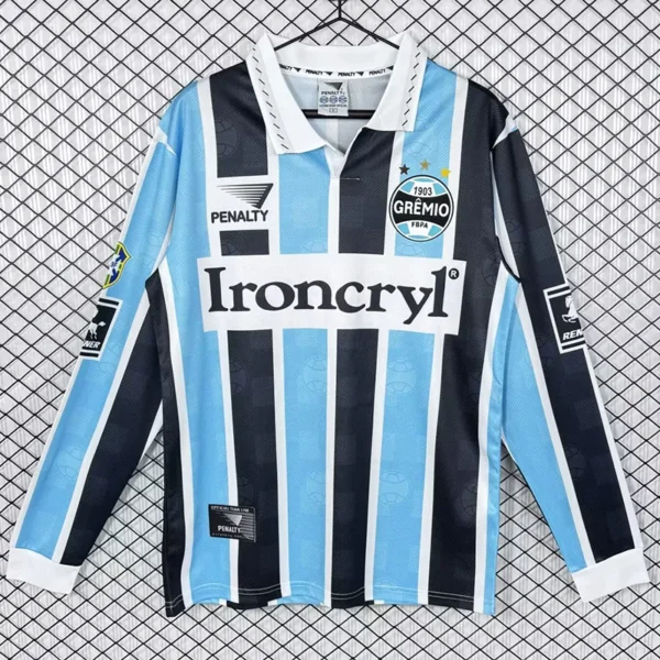 Gremio 1997/98 Retro Home Long Sleeve Jersey Fan Version - Front View | KFCOOL