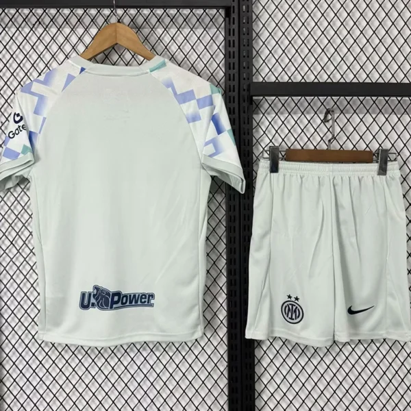 Inter Milan 2025/26 Away Kids Kit Fan Version - Back View - KFCool – Football Jerseys & Soccer Kits Store Inter Milan 2025/26 Away Kids Kit Fan Version - Back View | KFCOOL