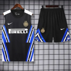 Inter Milan 2025/26 Black Sleeveless Shorts - Front View | KFCOOL