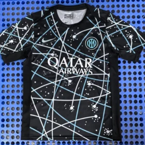 Inter Milan 2025/26 Black Blue Training Shirt - Front View | KFCOOL