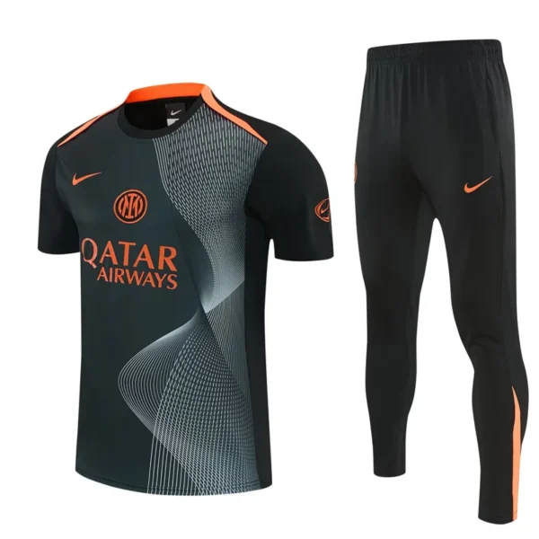 Inter Milan 2026/27 Black Short Sleeve Pants Suit - Front View | KFCOOL
