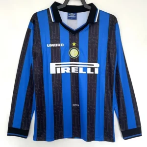 Inter Milan 1997/98 Retro Home Long Sleeve Jersey Fan Version - Front View Inter Milan 1997/98 Retro Home Long Sleeve Jersey Fan Version - Front View | KFCOOL