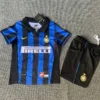 Inter Milan 1998/99 Retro Home Kids Kit Fan Version - Front View - KFCool – Football Jerseys & Soccer Kits Store Inter Milan 1998/99 Retro Home Kids Kit Fan Version - Front View | KFCOOL