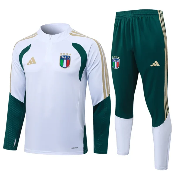 Italy 2026/27 White Half Pull Tracksuit - Front View | KFCOOL