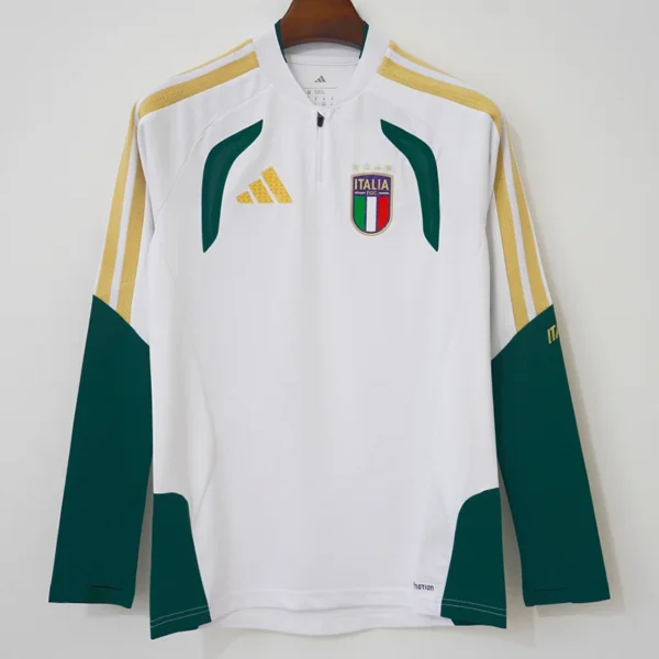 Italy 2026/27 White Green Half Pull Tracksuit - Front View - KFCool – Football Jerseys & Soccer Kits Store Italy 2026/27 White Green Half Pull Tracksuit - Front View | KFCOOL