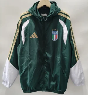 Italy 2026/27 Green Windbreaker - Front View Italy 2026/27 Green Windbreaker - Front View | KFCOOL
