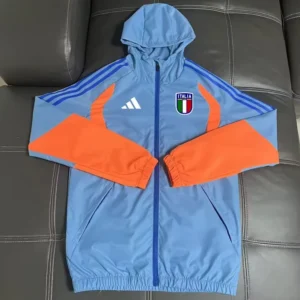 Italy 2026/27 Sky Blue Windbreaker - Front View Italy 2026/27 Sky Blue Windbreaker - Front View | KFCOOL