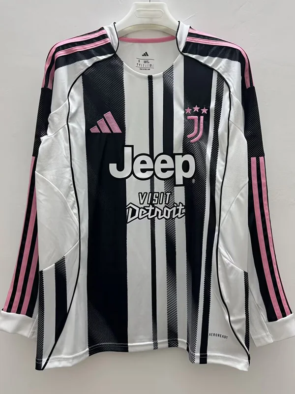 Juventus 2025/26 Home Long Sleeve Jersey Fan Version - Front View | KFCOOL