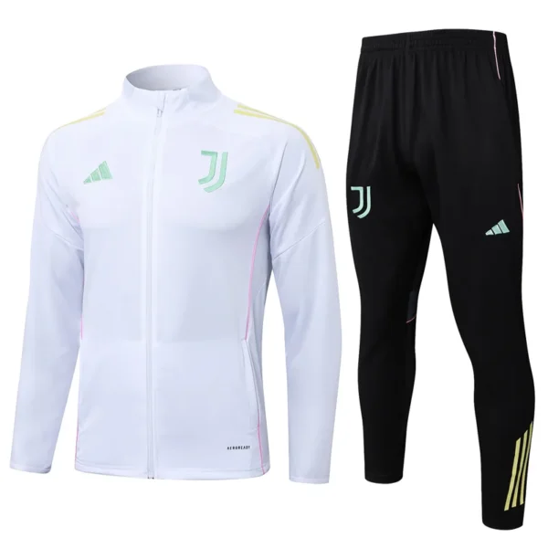 Juventus 2025/26 White Yellow Jacket Tracksuit - Front View | KFCOOL