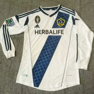 LA Galaxy 2012/13 Retro Home Long Sleeve Jersey Fan Version - Front View | KFCOOL