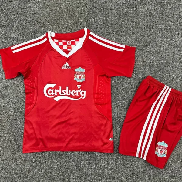 Liverpool 2009/10 Retro Home Kids Kit Fan Version - Front View | KFCOOL
