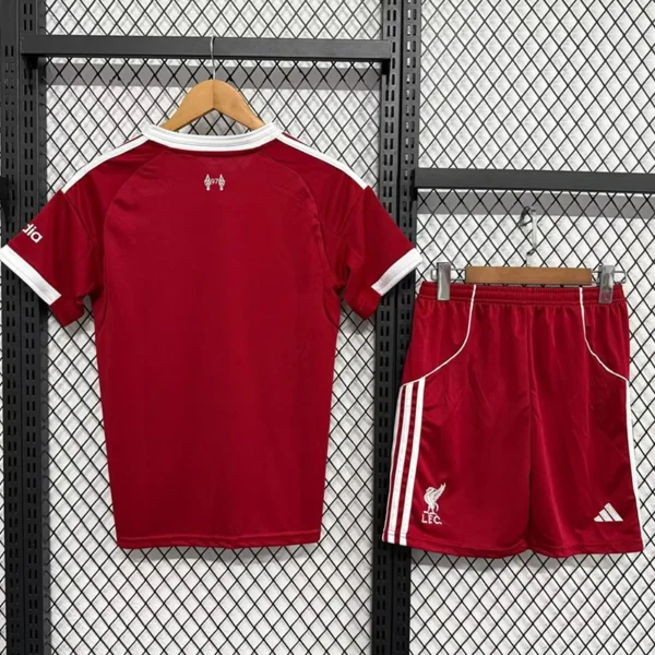 Liverpool 2025/26 Home Kids Kit Fan Version - Back View | KFCOOL