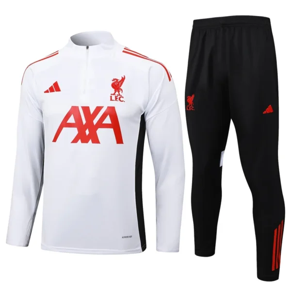 Liverpool 2025/26 White Half Pull Tracksuit - Front View | KFCOOL