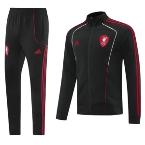 Liverpool 2025/26 Black Jacket Tracksuit - Front View | KFCOOL