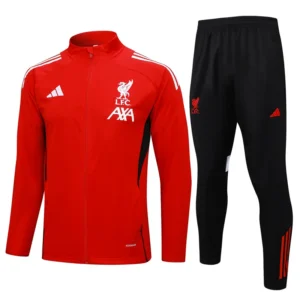 Liverpool 2025/26 Red Black Jacket Tracksuit - Front View | KFCOOL