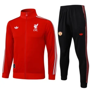 Liverpool 2025/26 Red White Jacket Tracksuit - Front View | KFCOOL
