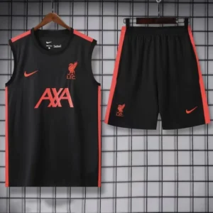 Liverpool 2025/26 Black Sleeveless Shorts - Front View | KFCOOL