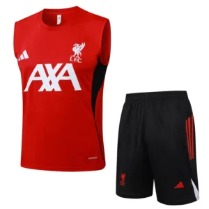 Liverpool 2025/26 Black Red Sleeveless Shorts - Front View | KFCOOL