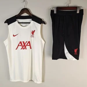 Liverpool 2025/26 White Sleeveless Shorts - Front View Liverpool 2025/26 White Sleeveless Shorts - Front View | KFCOOL