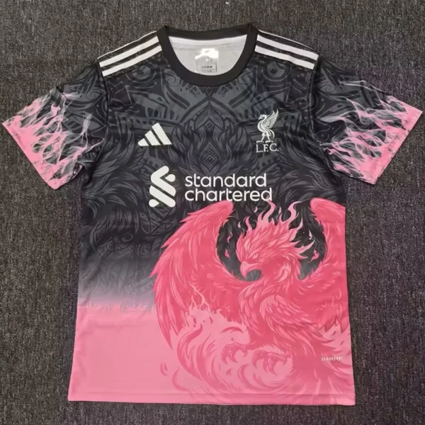 Liverpool 2025/26 Pink Black Special Edition Training Shirt Fan Version - Front View Liverpool 2025/26 Pink Black Special Edition Training Shirt Fan Version - Front View | KFCOOL