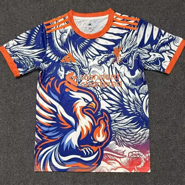 Liverpool 2025/26 Orange Blue Special Edition Training Shirt Fan Version - Front View | KFCOOL