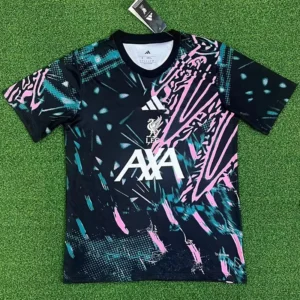 Liverpool 2025/26 Black Pink Special Edition Training Shirt - Front View | KFCOOL