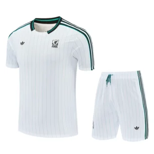 Liverpool 2025/26 Black White Training Short Suit - Front View | KFCOOL