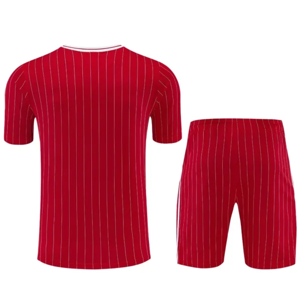 Liverpool 2025/26 Red White Training Short Suit - Back View Liverpool 2025/26 Red White Training Short Suit - Back View | KFCOOL