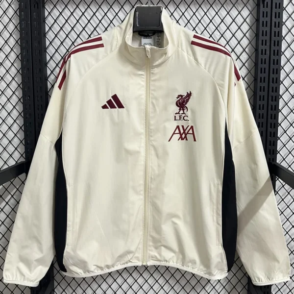 Liverpool 2025/26 Beige Windbreaker - Front View | KFCOOL