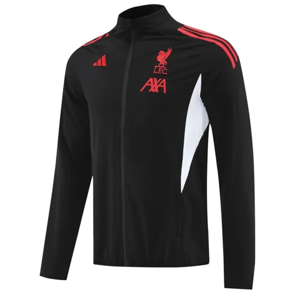 Liverpool 2025/26 Black Windbreaker - Front View | KFCOOL