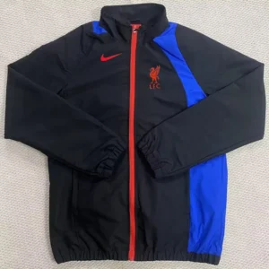 Liverpool 2025/26 Black Blue Windbreaker - Front View Liverpool 2025/26 Black Blue Windbreaker - Front View | KFCOOL