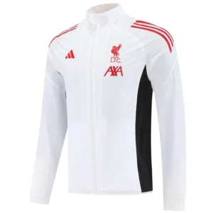 Liverpool 2025/26 White Windbreaker - Front View Liverpool 2025/26 White Windbreaker - Front View | KFCOOL