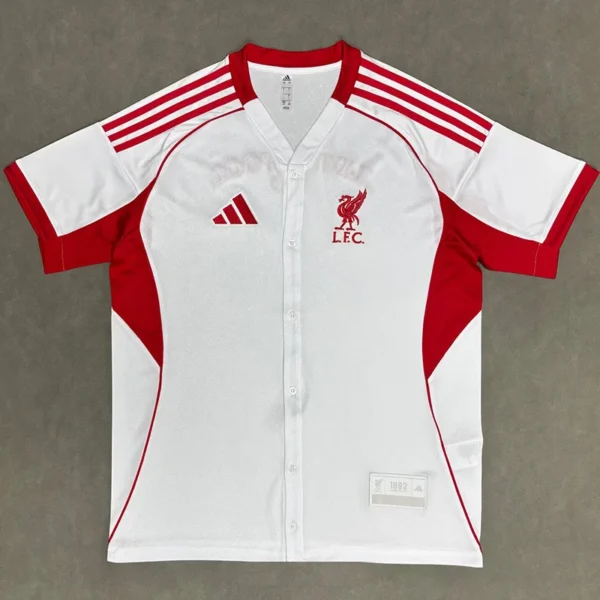Liverpool 2025/26 White Jersey Fan Version - Front View Liverpool 2025/26 White Jersey Fan Version - Front View | KFCOOL