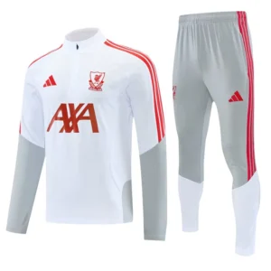 Liverpool 2026/27 White Red Half Pull Tracksuit - Front View | KFCOOL