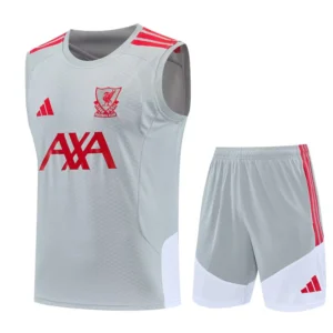 Liverpool 2026/27 Grey Sleeveless Shorts - Front View Liverpool 2026/27 Grey Sleeveless Shorts - Front View | KFCOOL