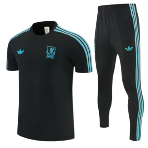 Liverpool 2026/27 Black Short Sleeve Pants Suit - Front View Liverpool 2026/27 Black Short Sleeve Pants Suit - Front View | KFCOOL