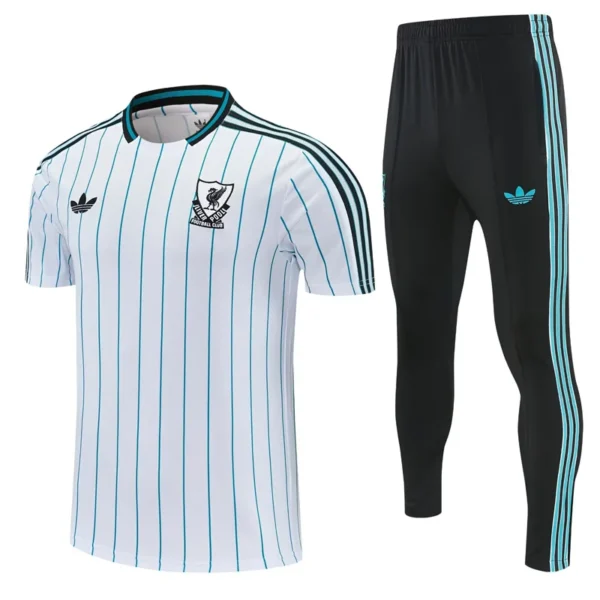 Liverpool 2026/27 White Short Sleeve Pants Suit - Front View | KFCOOL