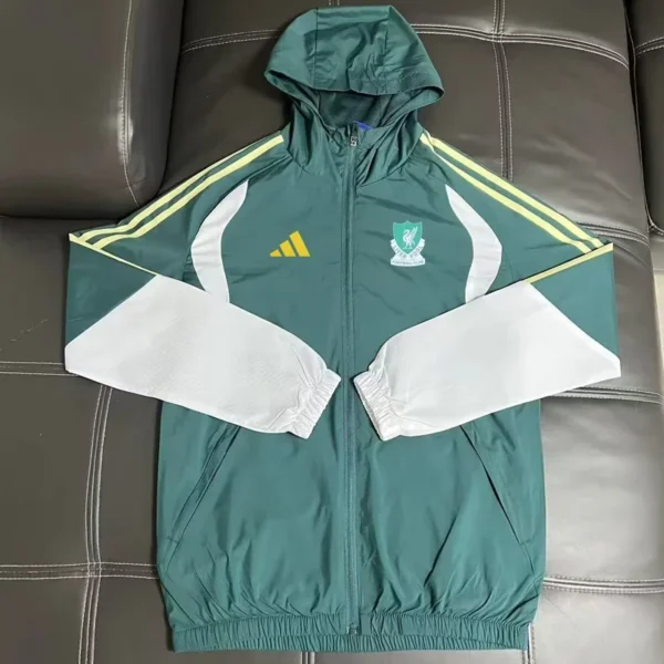 Liverpool 2026/27 Green White Windbreaker - Front View | KFCOOL