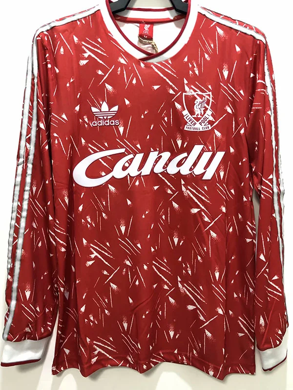 Liverpool 1989/90 Retro Home Long Sleeve Jersey Fan Version - Front View Liverpool 1989/90 Retro Home Long Sleeve Jersey Fan Version - Front View | KFCOOL