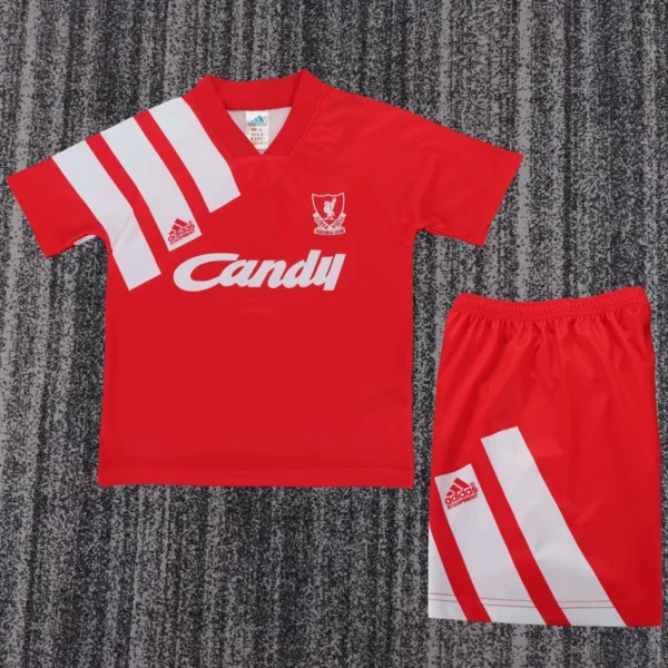 Liverpool 1991/92 Retro Home Kids Kit Fan Version - Front View | KFCOOL
