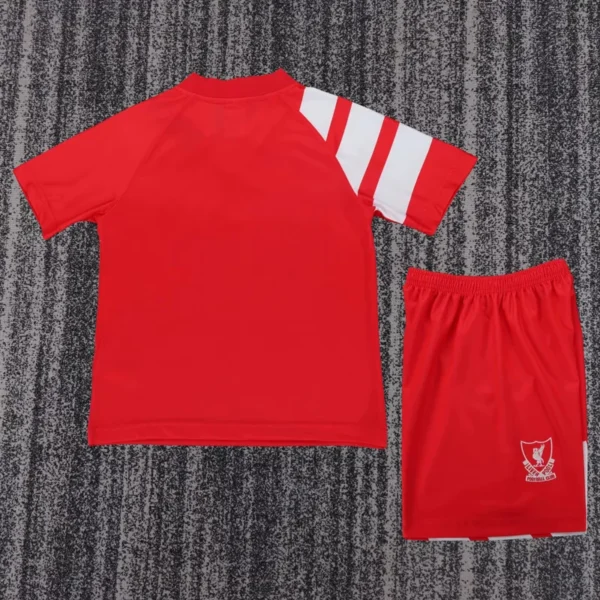 Liverpool 1991/92 Retro Home Kids Kit Fan Version - Back View | KFCOOL