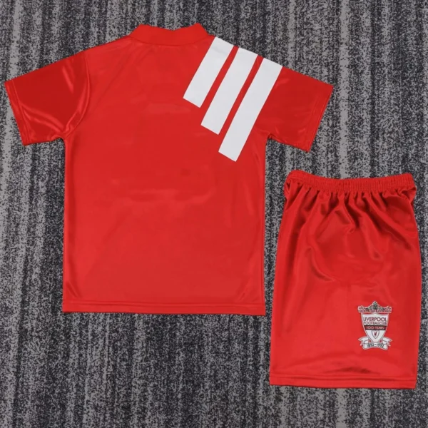 Liverpool 1992/93 Retro Home Kids Kit Fan Version - Back View | KFCOOL