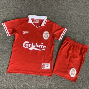Liverpool 1996/97 Retro Home Kids Kit Fan Version - Front View Liverpool 1996/97 Retro Home Kids Kit Fan Version - Front View | KFCOOL
