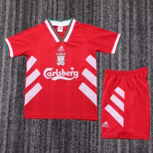 Liverpool 1993/95 Retro Home Kids Kit Fan Version - Front View Liverpool 1993/95 Retro Home Kids Kit Fan Version - Front View | KFCOOL