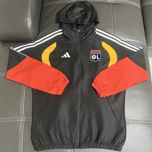 Lyon 2026/27 Black Windbreaker - Front View - KFCool – Football Jerseys & Soccer Kits Store Lyon 2026/27 Black Windbreaker - Front View | KFCOOL