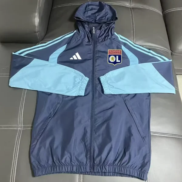 Lyon 2026/27 Royal Blue Windbreaker - Front View - KFCool – Football Jerseys & Soccer Kits Store Lyon 2026/27 Royal Blue Windbreaker - Front View | KFCOOL
