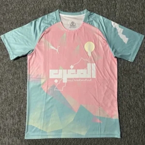 Morocco 2025/26 Pink Blue Special Edition Training Shirt Fan Version - Front View Morocco 2025/26 Pink Blue Special Edition Training Shirt Fan Version - Front View | KFCOOL