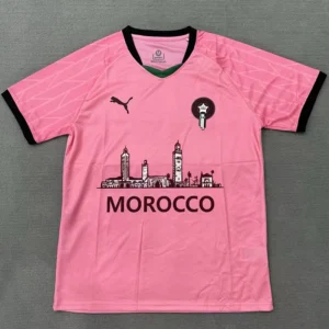Morocco 2025/26 Pink Special Edition Training Shirt - Front View Morocco 2025/26 Pink Special Edition Training Shirt - Front View | KFCOOL